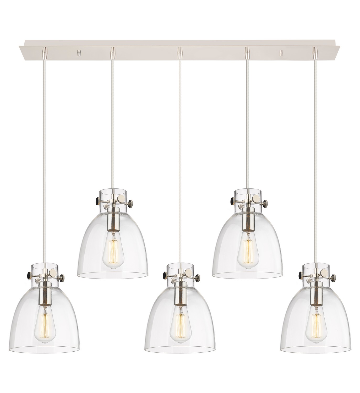 Five Light Linear Pendant by Innovations - Downtown Urban Collection, Polished Nickel Finish - 125-410-1PS-PN-G412-8CL