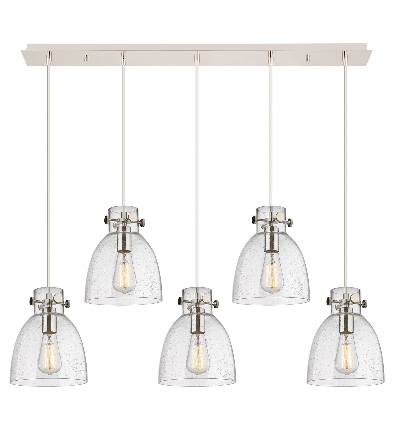 Five Light Linear Pendant by Innovations - Downtown Urban Collection, Polished Nickel Finish - 125-410-1PS-PN-G412-8SDY