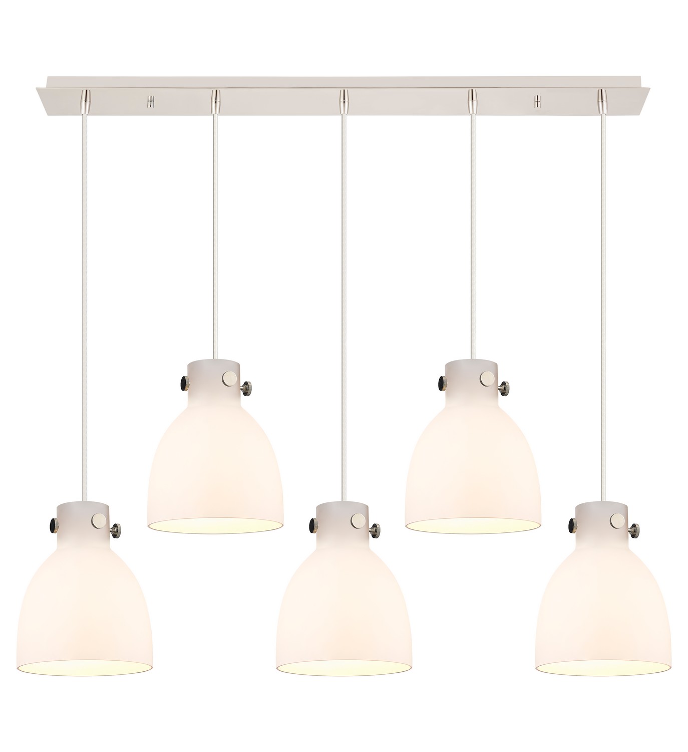 Five Light Linear Pendant by Innovations - Downtown Urban Collection, Polished Nickel Finish - 125-410-1PS-PN-G412-8WH