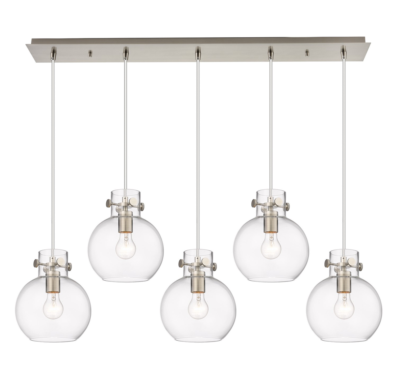 Five Light Linear Pendant by Innovations - Downtown Urban Collection, Brushed Satin Nickel Finish - 125-410-1PS-SN-G410-8CL