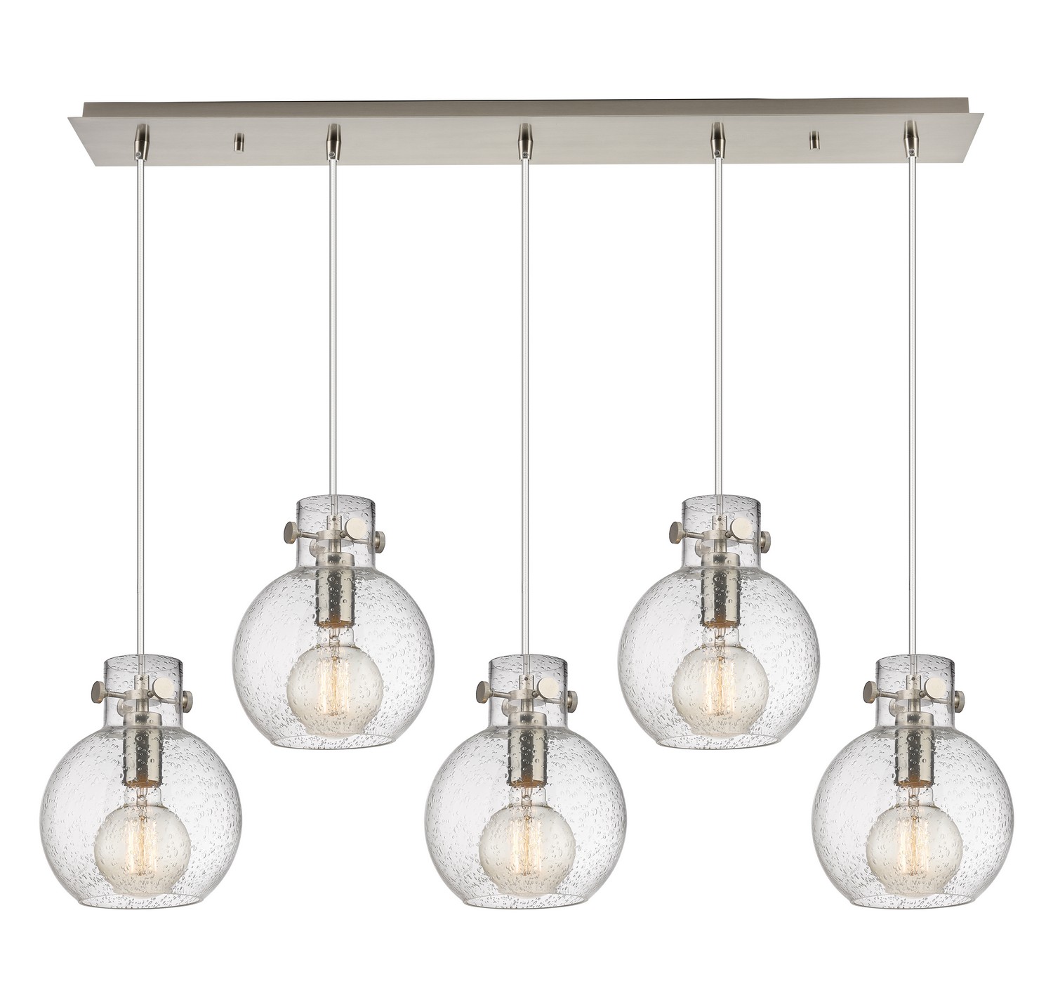 Five Light Linear Pendant by Innovations - Newton Collection, Brushed Satin Nickel Finish - 125-410-1PS-SN-G410-8SDY