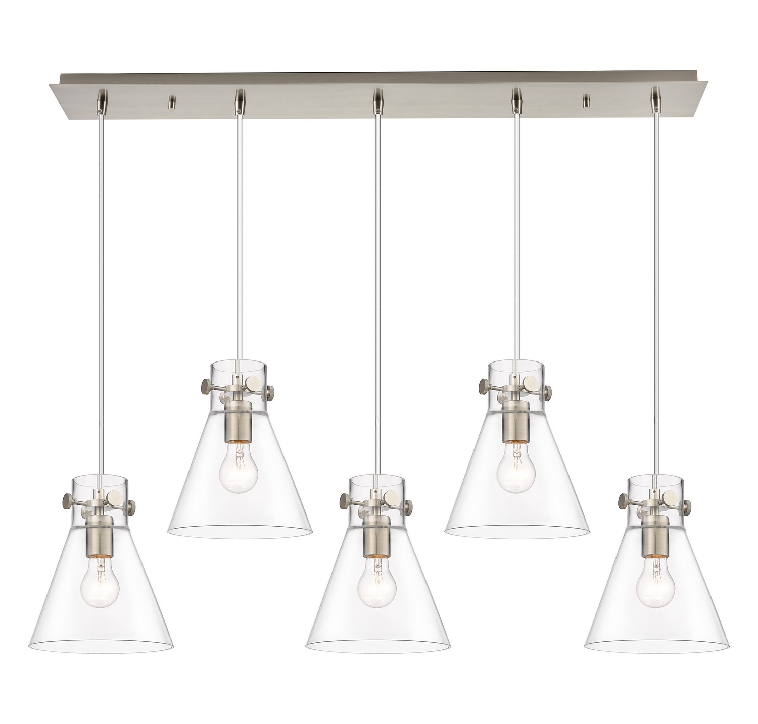 Five Light Linear Pendant by Innovations - Downtown Urban Collection, Brushed Satin Nickel Finish - 125-410-1PS-SN-G411-8CL