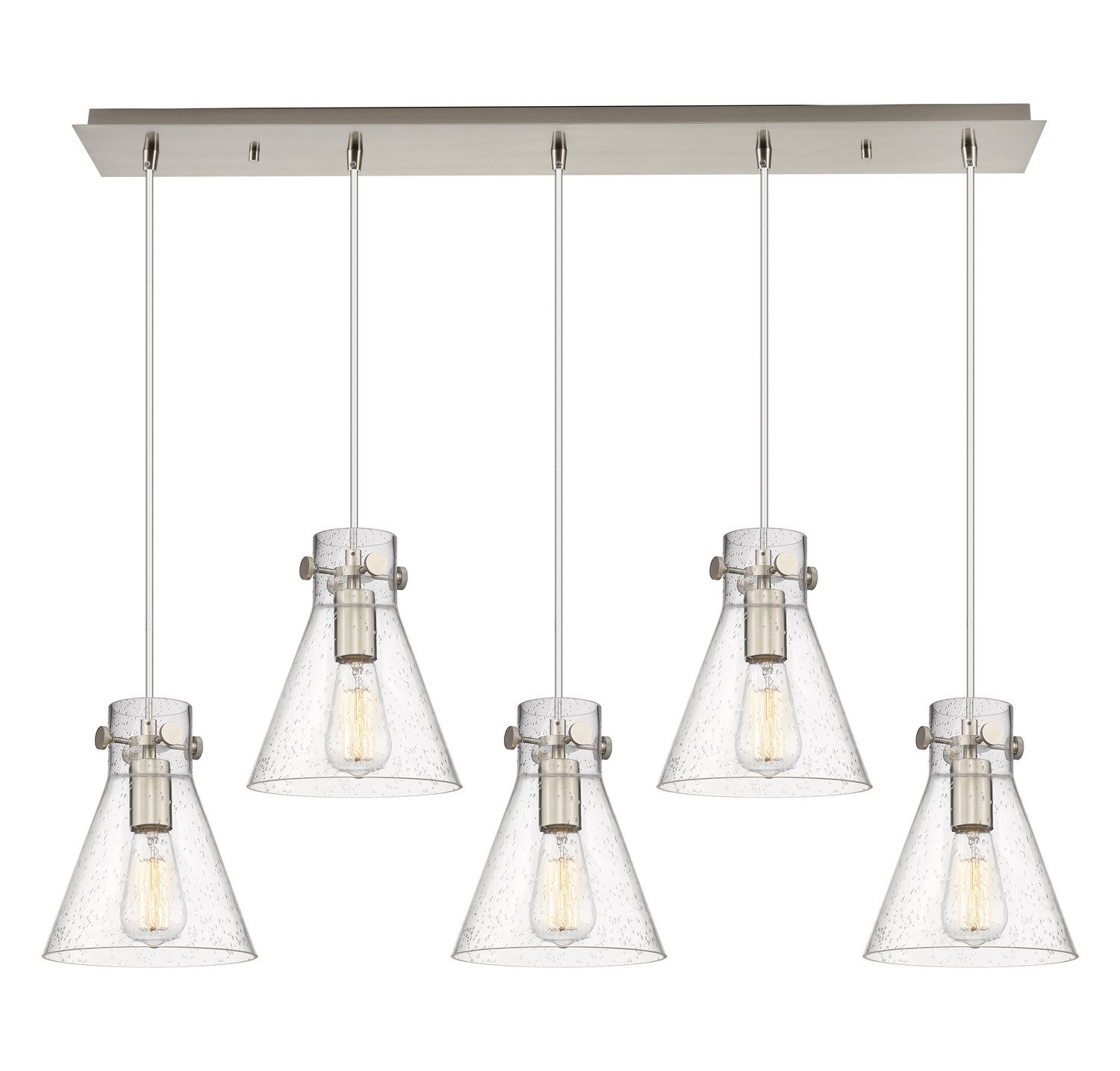 Five Light Linear Pendant by Innovations - Downtown Urban Collection, Brushed Satin Nickel Finish - 125-410-1PS-SN-G411-8SDY