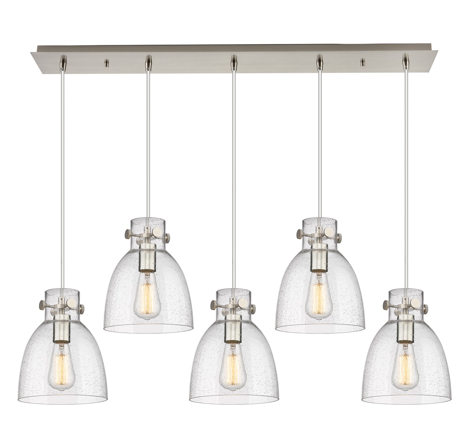 Five Light Linear Pendant by Innovations - Downtown Urban Collection, Brushed Satin Nickel Finish - 125-410-1PS-SN-G412-8SDY
