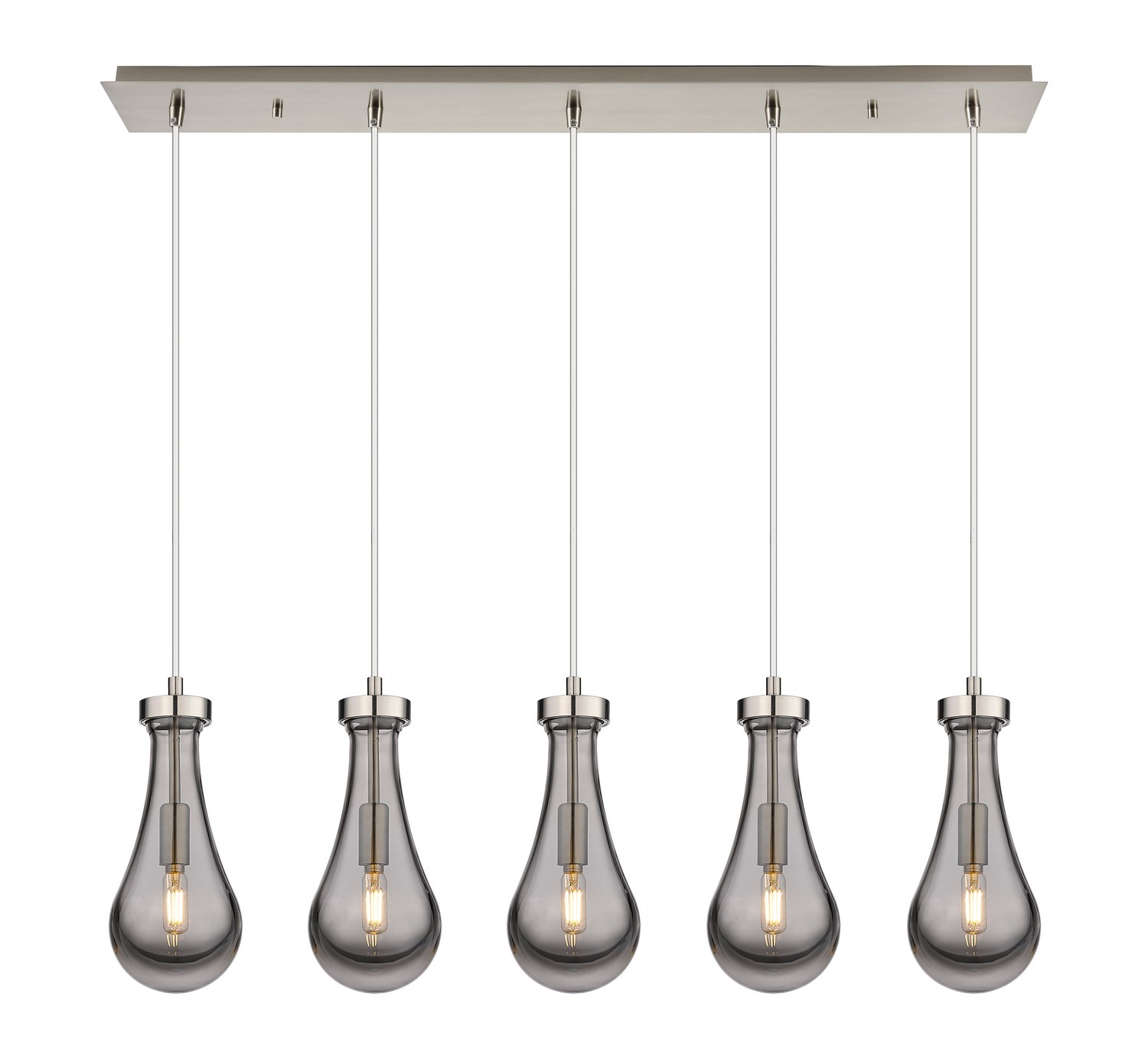 Five Light Linear Pendant by Innovations - Downtown Urban Collection, Brushed Satin Nickel Finish - 125-451-1P-SN-G451-5SM