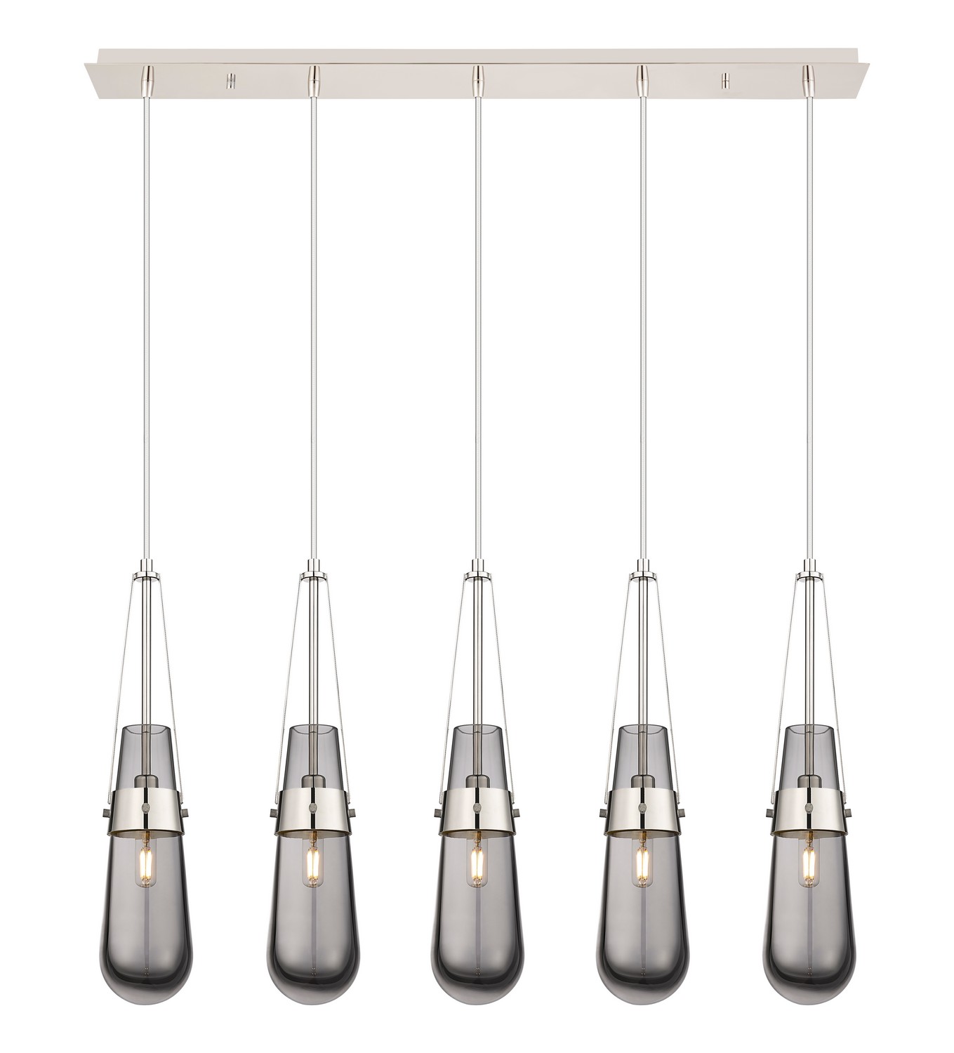 Five Light Linear Pendant by Innovations - Downtown Urban Collection, Polished Nickel Finish - 125-452-1P-PN-G452-4SM