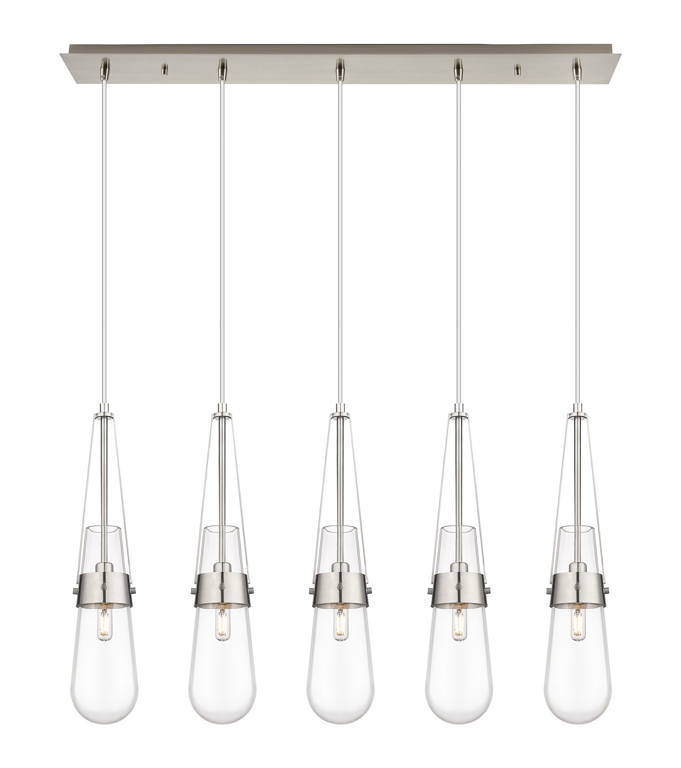 Five Light Linear Pendant by Innovations - Downtown Urban Collection, Brushed Satin Nickel Finish - 125-452-1P-SN-G452-4CL