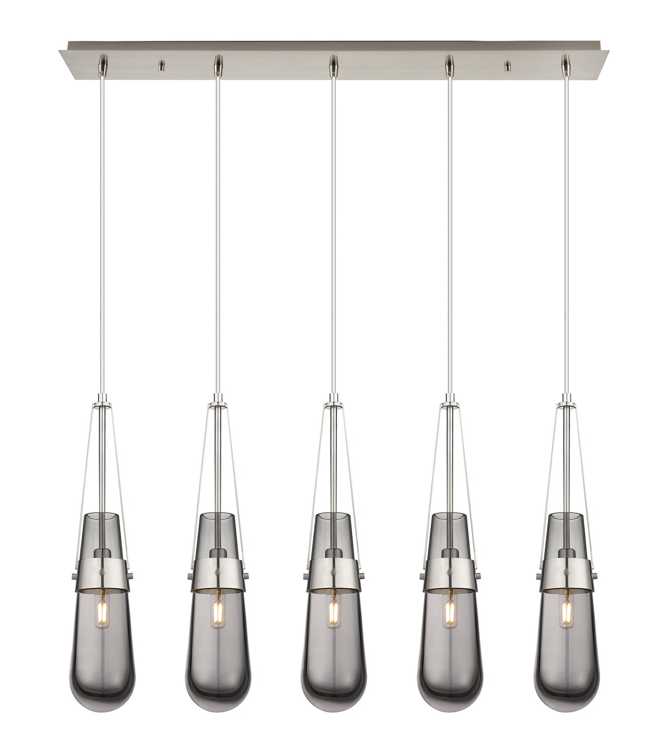 Five Light Linear Pendant by Innovations - Downtown Urban Collection, Brushed Satin Nickel Finish - 125-452-1P-SN-G452-4SM