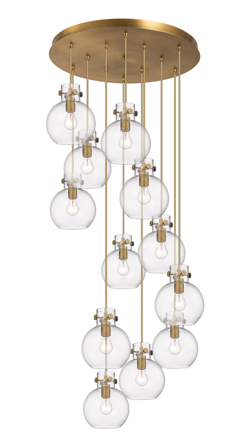 12 Light Pendant by Innovations - Downtown Urban Collection, Brushed Brass Finish - 126-410-1PS-BB-G410-8CL