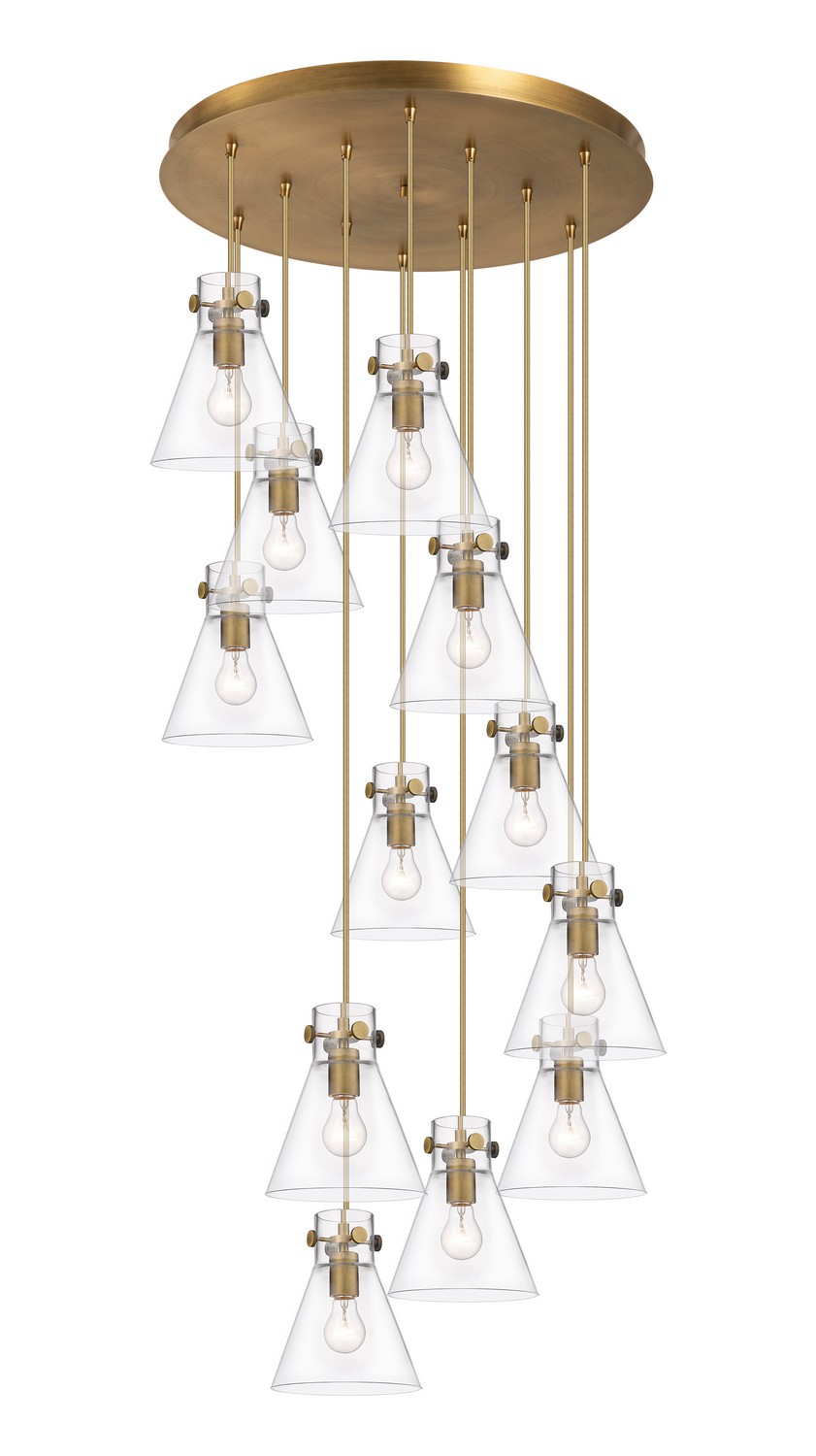 12 Light Pendant by Innovations - Downtown Urban Collection, Brushed Brass Finish - 126-410-1PS-BB-G411-8CL