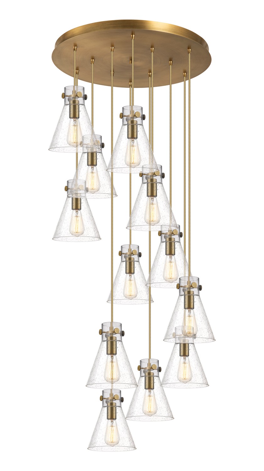 12 Light Pendant by Innovations - Downtown Urban Collection, Brushed Brass Finish - 126-410-1PS-BB-G411-8SDY
