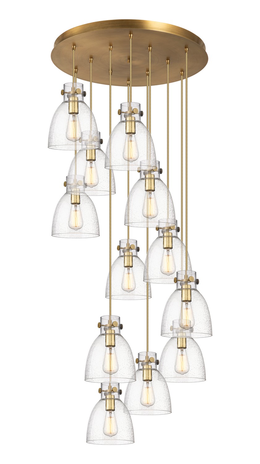 12 Light Pendant by Innovations - Downtown Urban Collection, Brushed Brass Finish - 126-410-1PS-BB-G412-8SDY