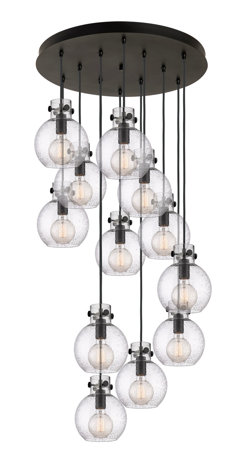 12 Light Pendant by Innovations - Newton Collection, Matte Black Finish - 126-410-1PS-BK-G410-8SDY