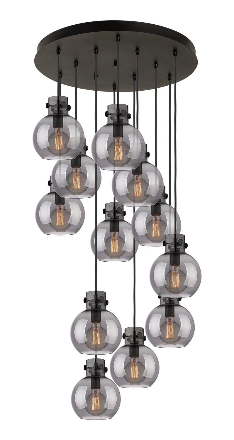 12 Light Pendant by Innovations - Newton Collection, Matte Black Finish - 126-410-1PS-BK-G410-8SM