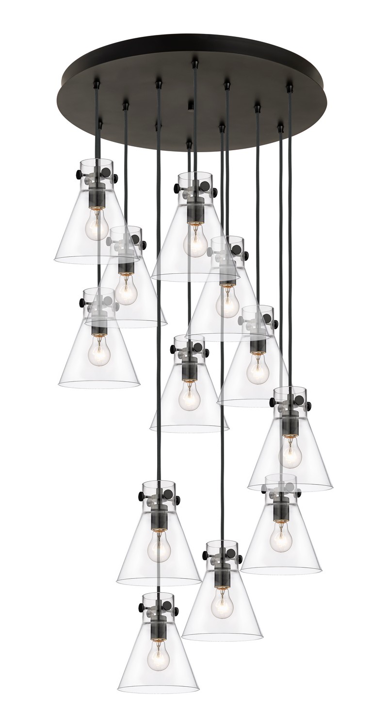 12 Light Pendant by Innovations - Downtown Urban Collection, Matte Black Finish - 126-410-1PS-BK-G411-8CL