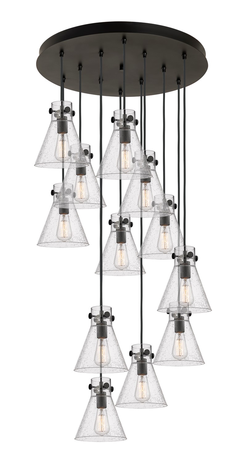 12 Light Pendant by Innovations - Downtown Urban Collection, Matte Black Finish - 126-410-1PS-BK-G411-8SDY