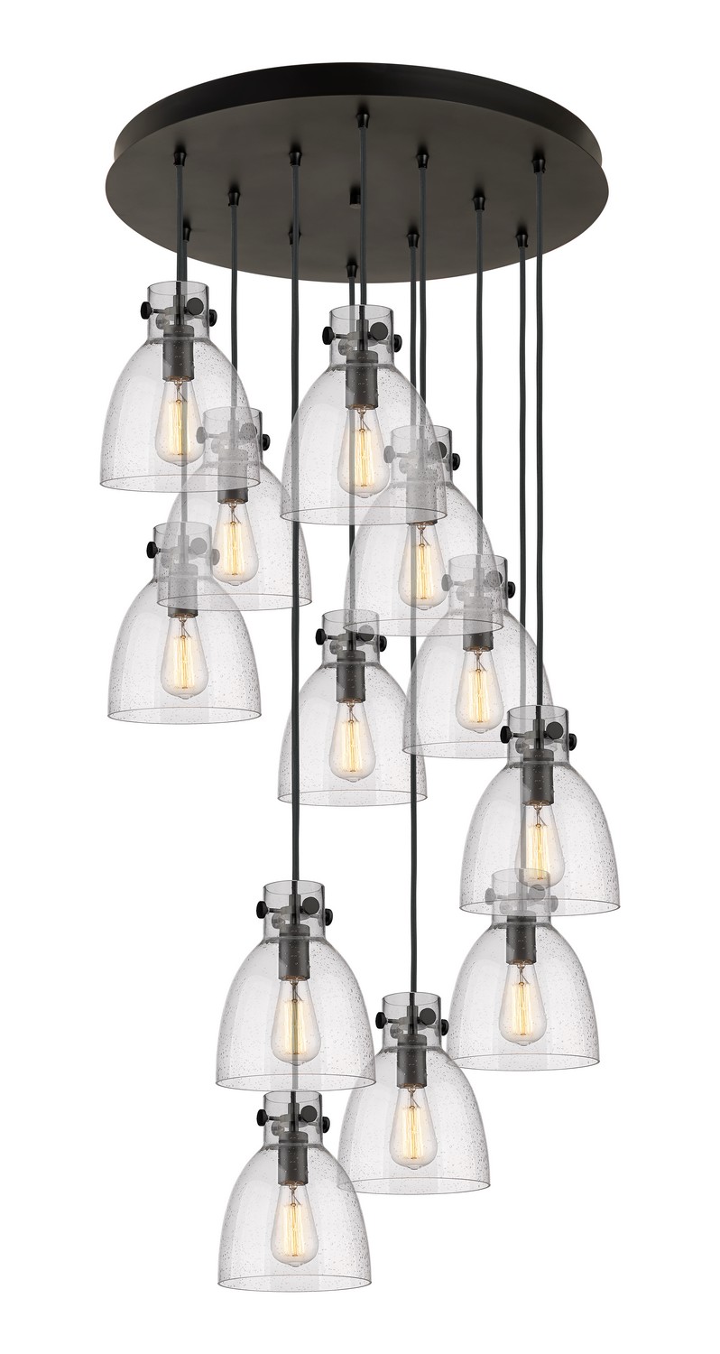 12 Light Pendant by Innovations - Downtown Urban Collection, Matte Black Finish - 126-410-1PS-BK-G412-8SDY