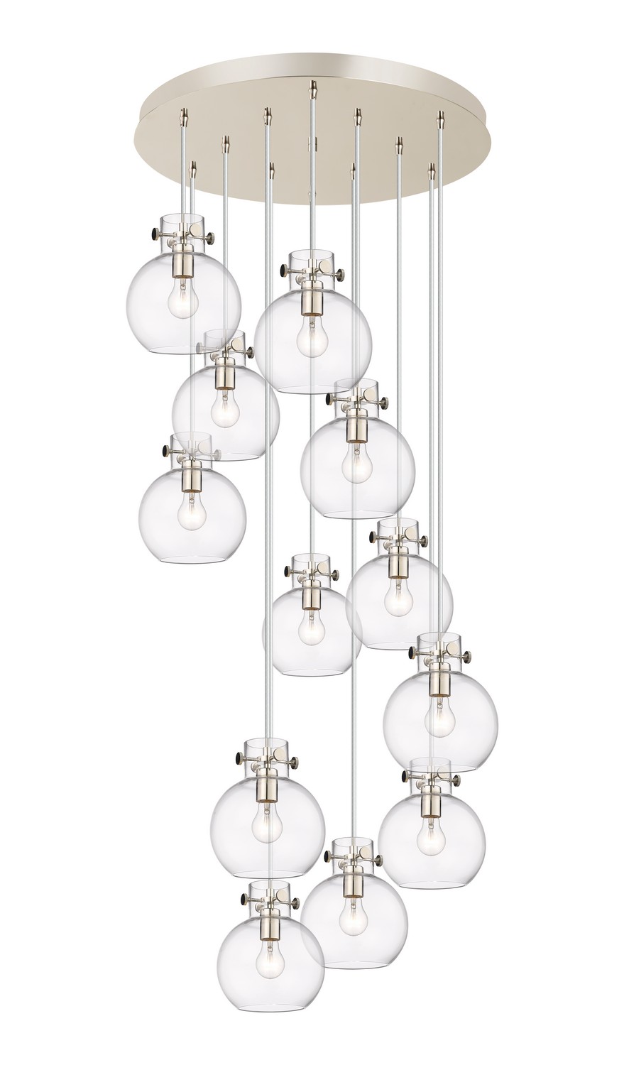 12 Light Pendant by Innovations - Newton Collection, Polished Nickel Finish - 126-410-1PS-PN-G410-8CL
