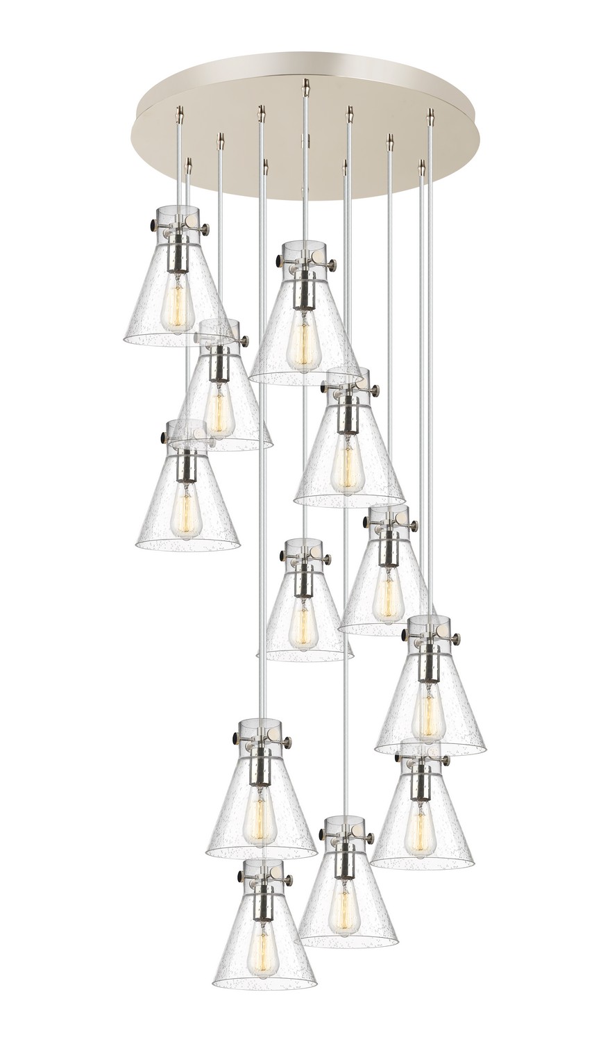 12 Light Pendant by Innovations - Downtown Urban Collection, Polished Nickel Finish - 126-410-1PS-PN-G411-8SDY
