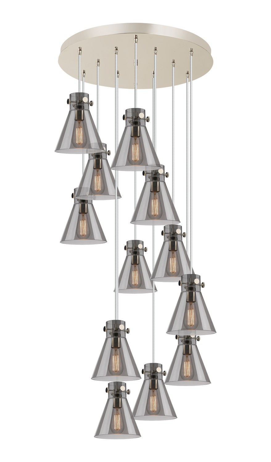 12 Light Pendant by Innovations - Downtown Urban Collection, Polished Nickel Finish - 126-410-1PS-PN-G411-8SM