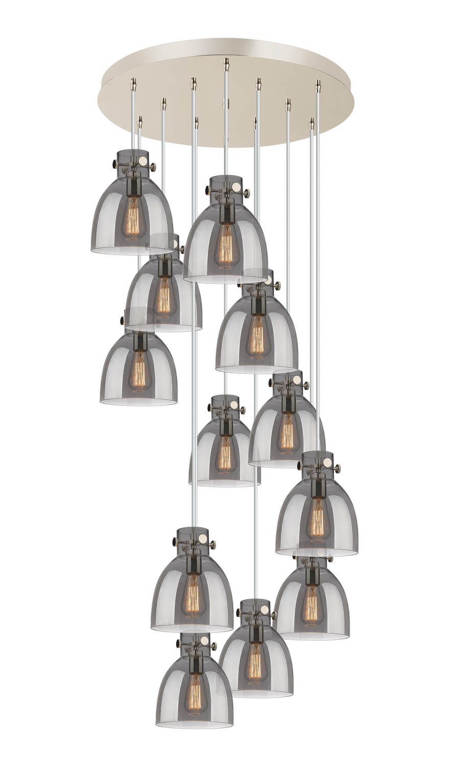 12 Light Pendant by Innovations - Downtown Urban Collection, Polished Nickel Finish - 126-410-1PS-PN-G412-8SM