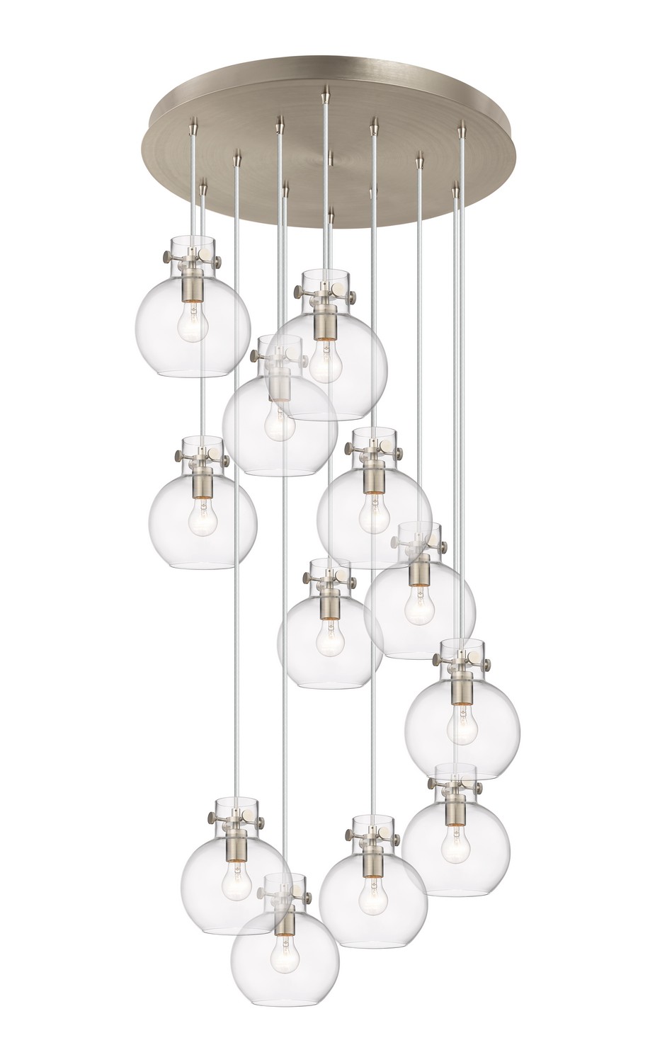 12 Light Pendant by Innovations - Downtown Urban Collection, Brushed Satin Nickel Finish - 126-410-1PS-SN-G410-8CL