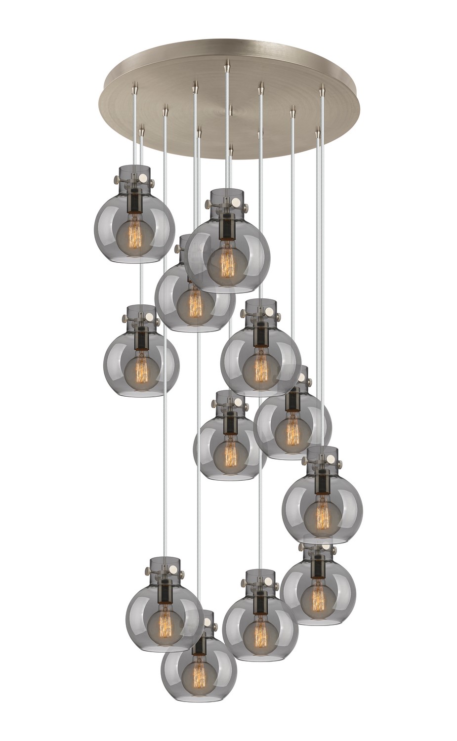 12 Light Pendant by Innovations - Newton Collection, Brushed Satin Nickel Finish - 126-410-1PS-SN-G410-8SM