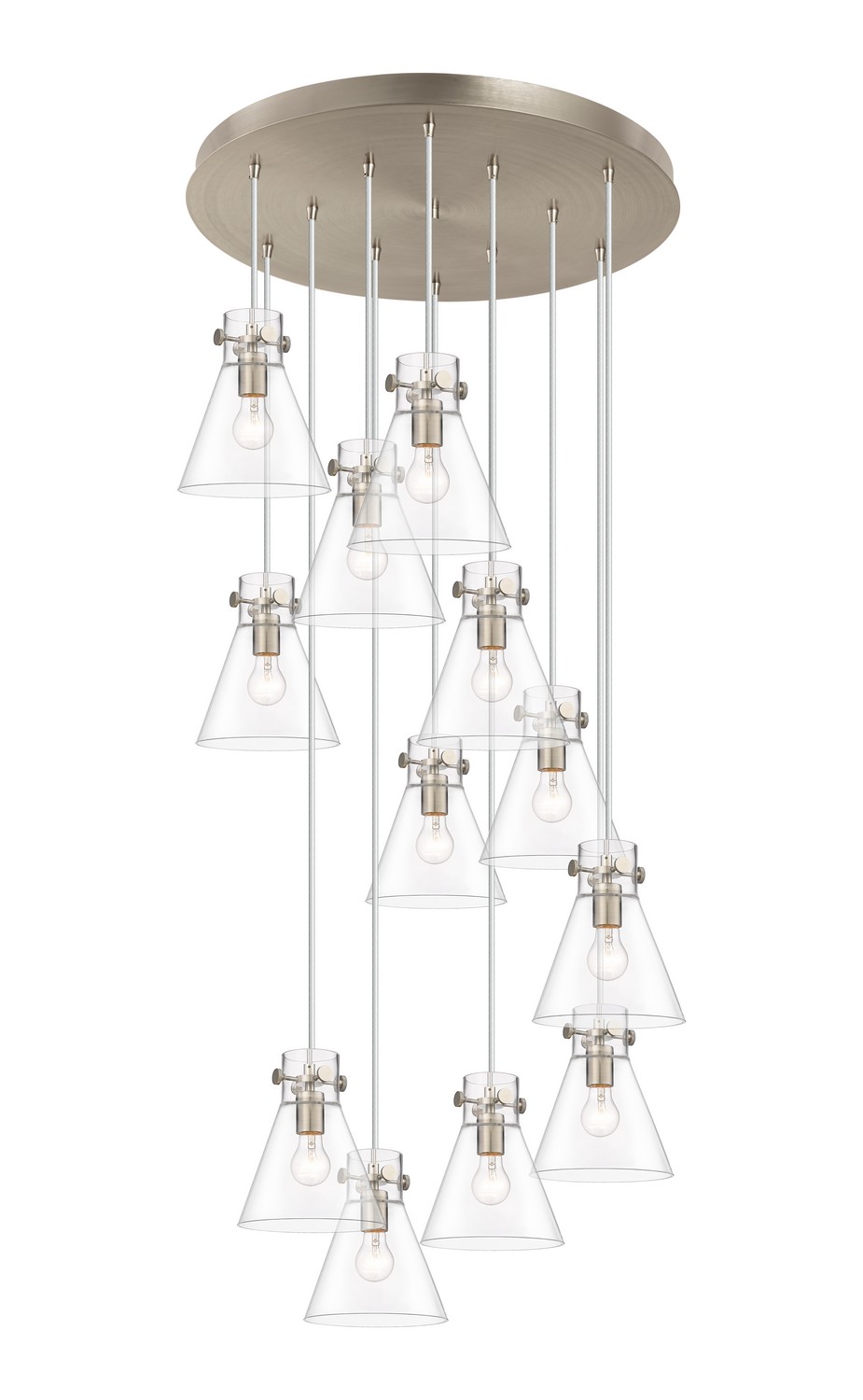 12 Light Pendant by Innovations - Downtown Urban Collection, Brushed Satin Nickel Finish - 126-410-1PS-SN-G411-8CL