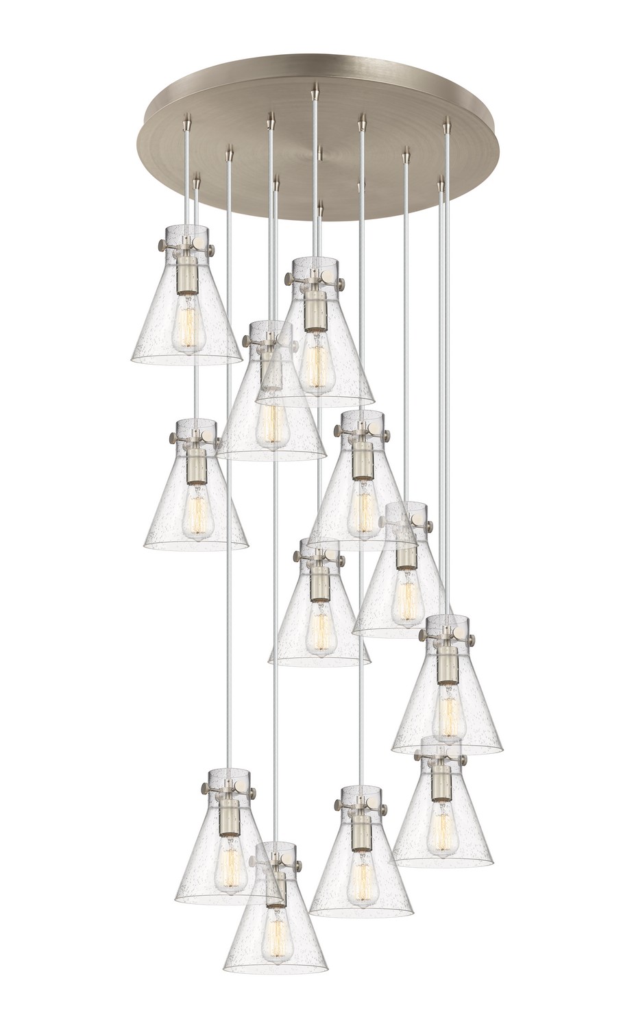 12 Light Pendant by Innovations - Downtown Urban Collection, Brushed Satin Nickel Finish - 126-410-1PS-SN-G411-8SDY