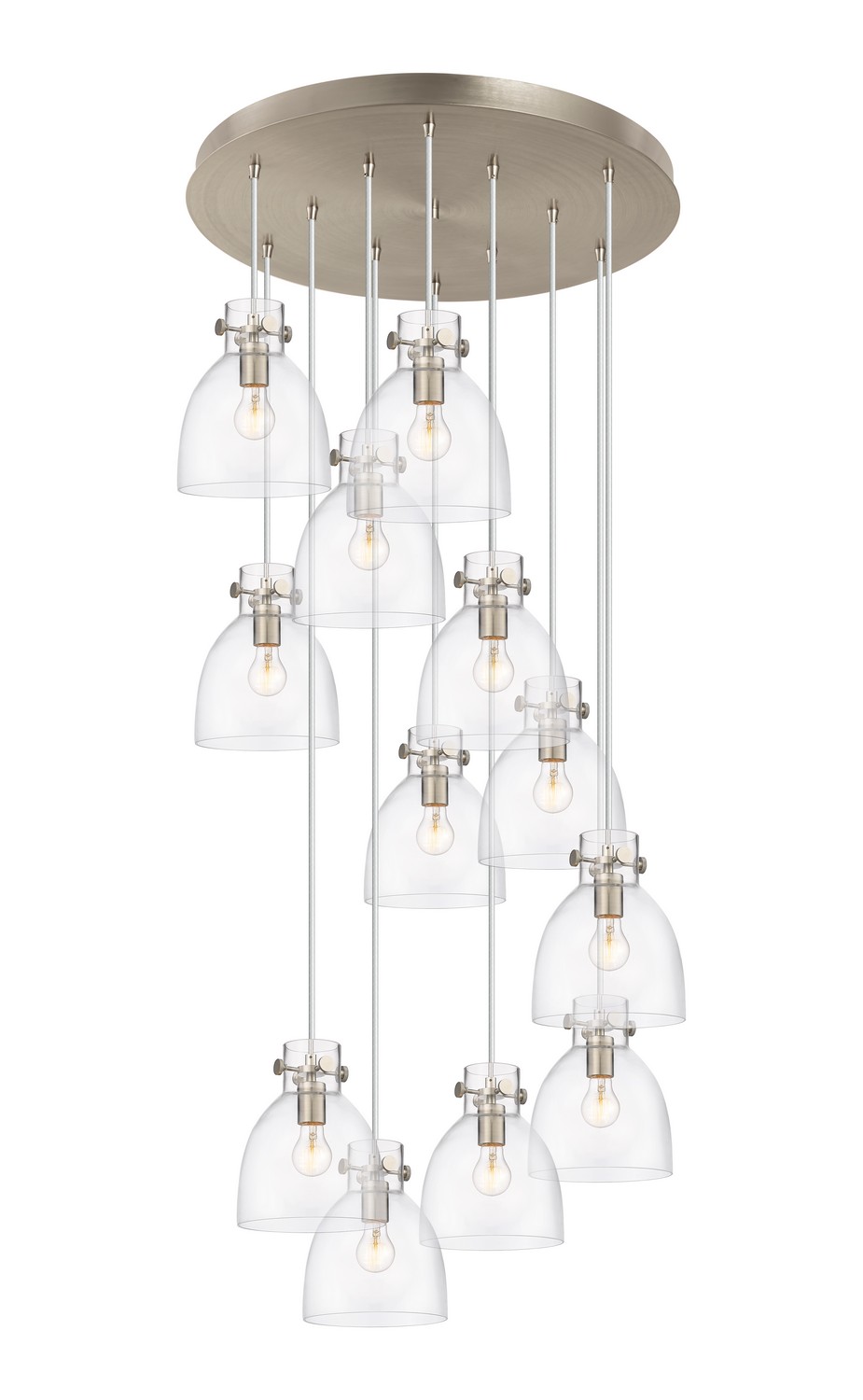 12 Light Pendant by Innovations - Downtown Urban Collection, Brushed Satin Nickel Finish - 126-410-1PS-SN-G412-8CL