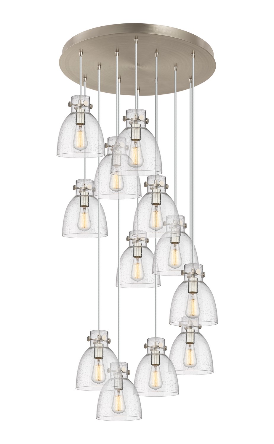 12 Light Pendant by Innovations - Downtown Urban Collection, Brushed Satin Nickel Finish - 126-410-1PS-SN-G412-8SDY