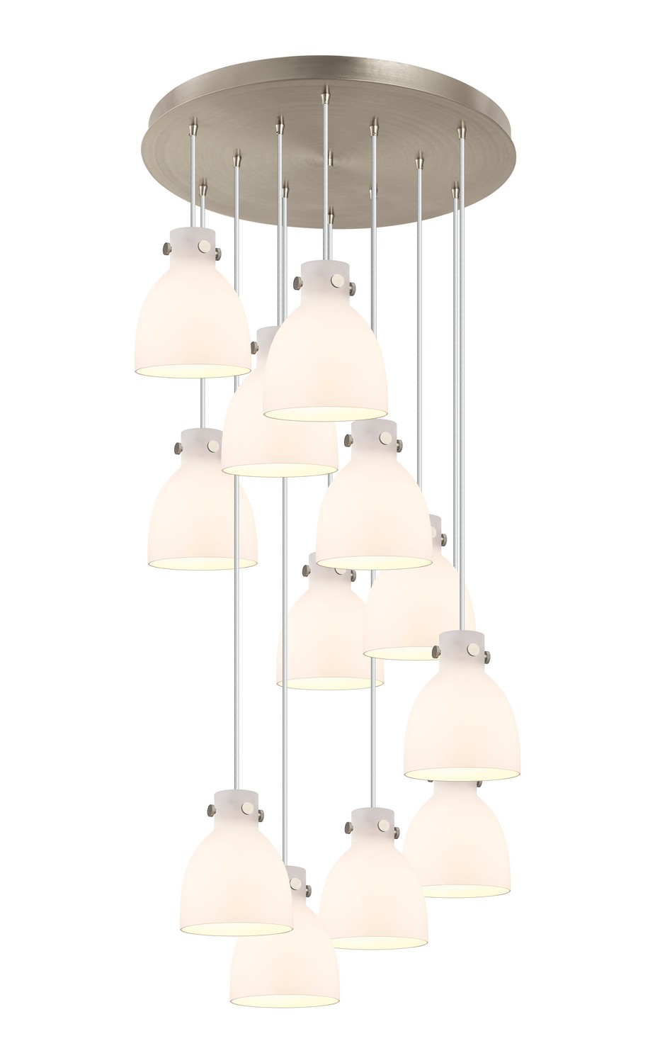 12 Light Pendant by Innovations - Downtown Urban Collection, Brushed Satin Nickel Finish - 126-410-1PS-SN-G412-8WH