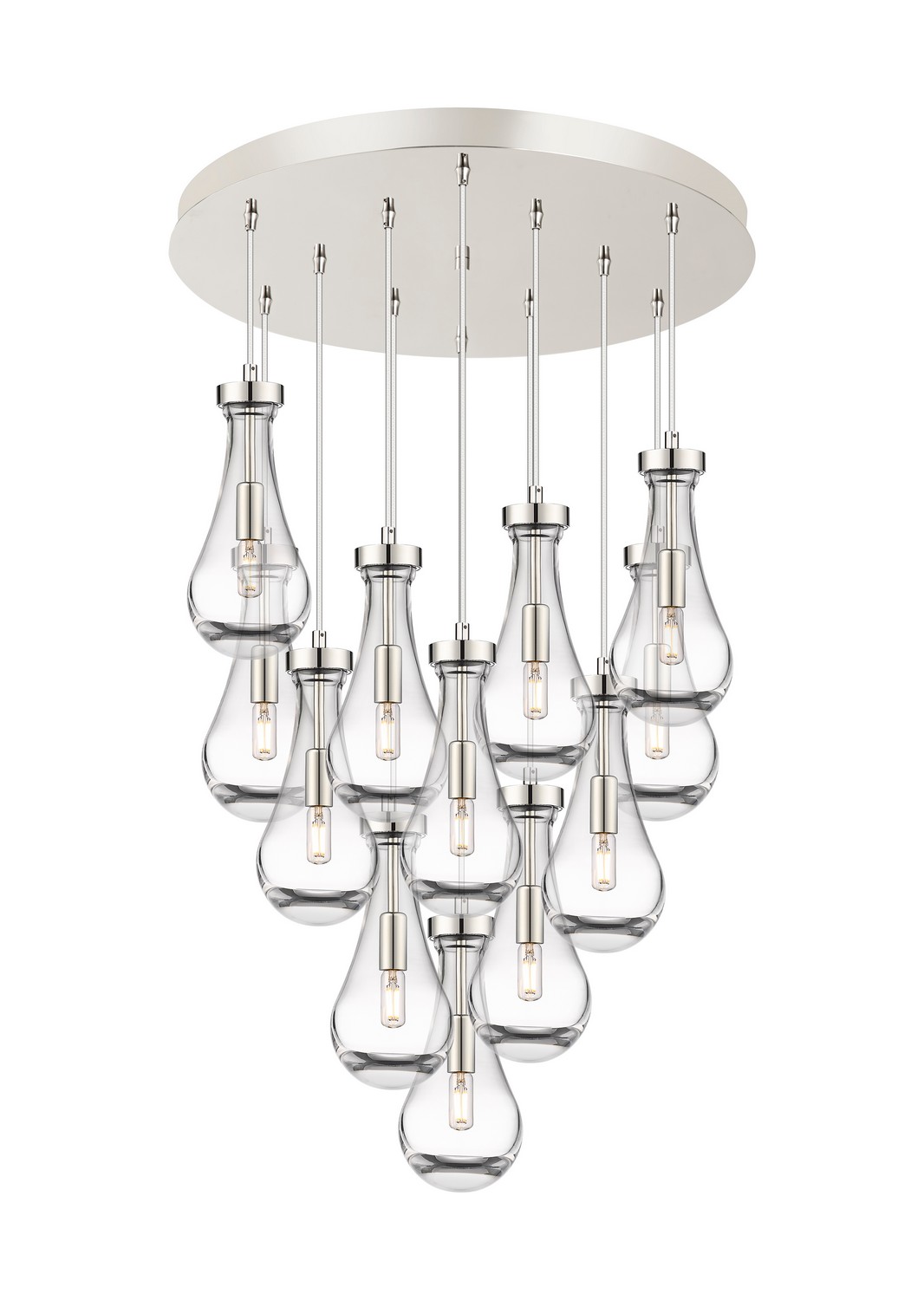 12 Light Pendant by Innovations - Downtown Urban Collection, Polished Nickel Finish - 126-451-1P-PN-G451-5CL