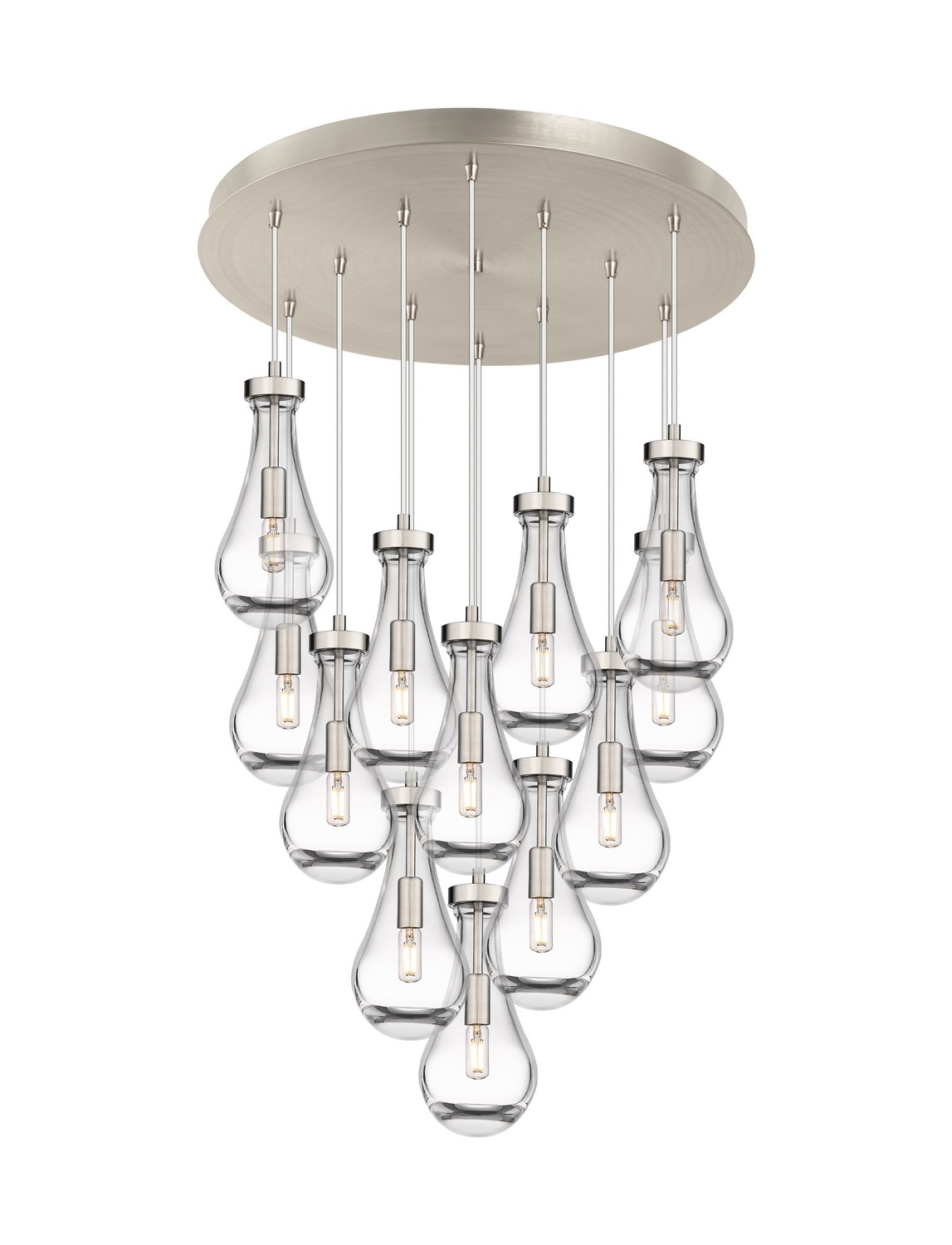 12 Light Pendant by Innovations - Downtown Urban Collection, Brushed Satin Nickel Finish - 126-451-1P-SN-G451-5CL
