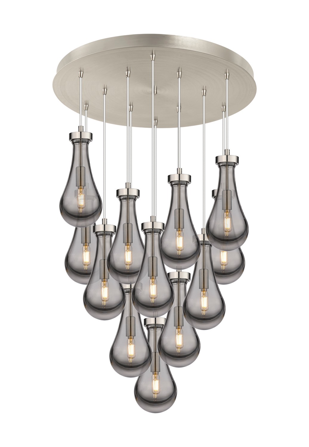 12 Light Pendant by Innovations - Downtown Urban Collection, Brushed Satin Nickel Finish - 126-451-1P-SN-G451-5SM