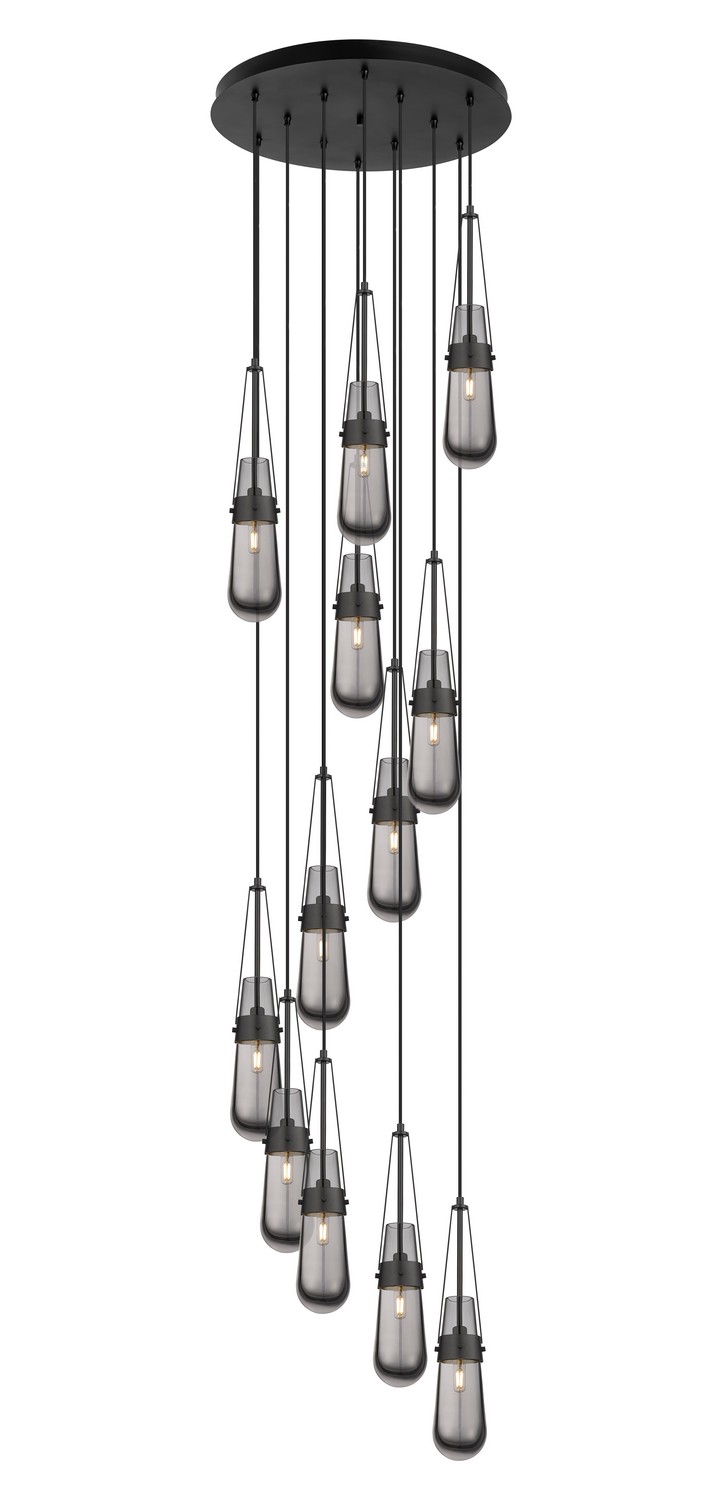 12 Light Pendant by Innovations - Downtown Urban Collection, Matte Black Finish - 126-452-1P-BK-G452-4SM