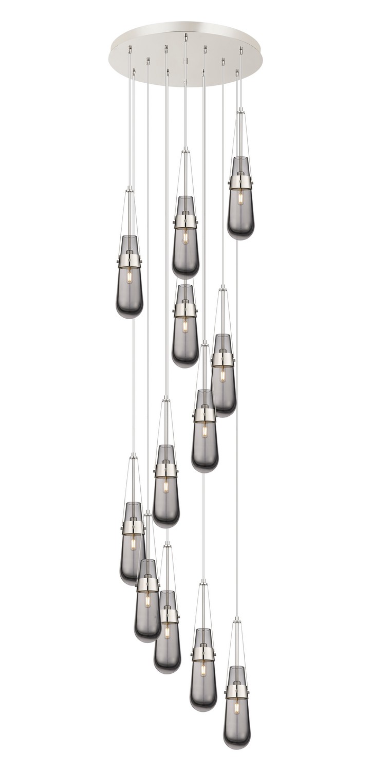 12 Light Pendant by Innovations - Downtown Urban Collection, Polished Nickel Finish - 126-452-1P-PN-G452-4SM