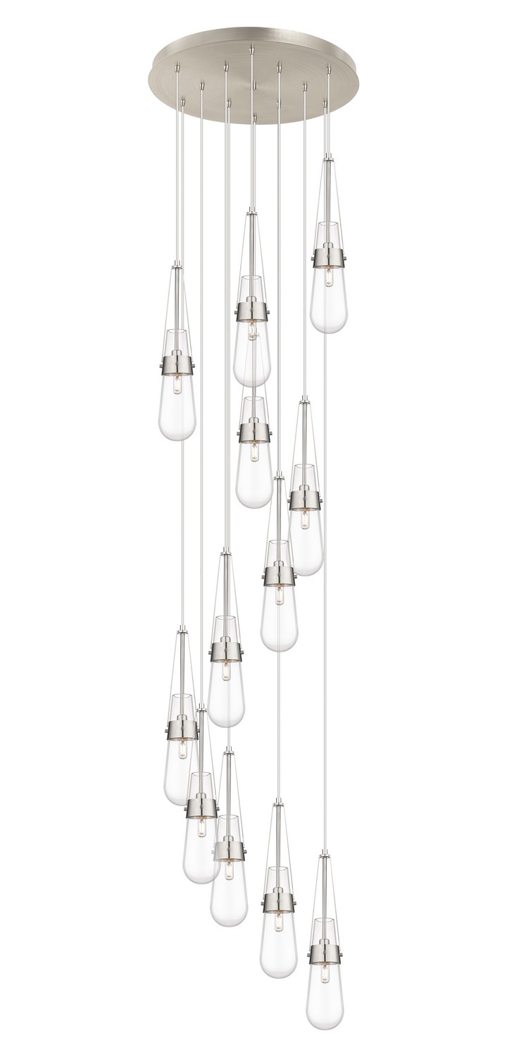 12 Light Pendant by Innovations - Downtown Urban Collection, Brushed Satin Nickel Finish - 126-452-1P-SN-G452-4CL