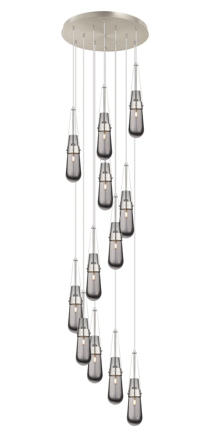 12 Light Pendant by Innovations - Downtown Urban Collection, Brushed Satin Nickel Finish - 126-452-1P-SN-G452-4SM