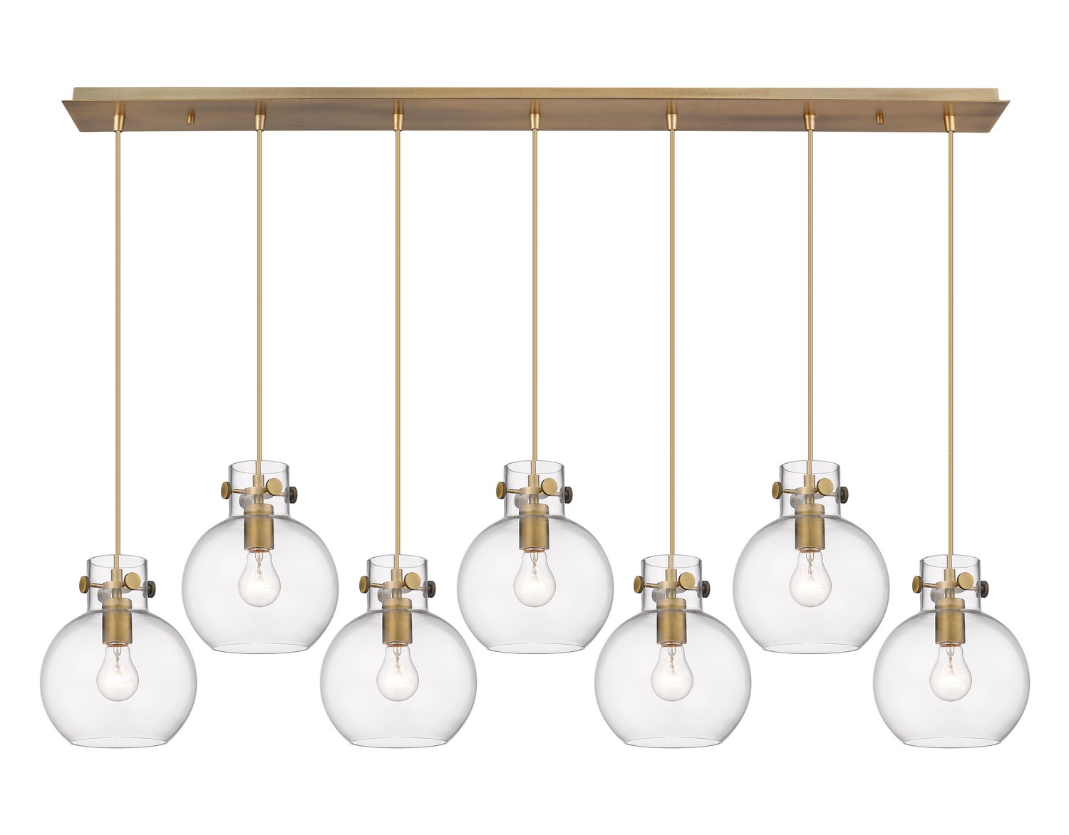 Seven Light Linear Pendant by Innovations - Downtown Urban Collection, Brushed Brass Finish - 127-410-1PS-BB-G410-8CL