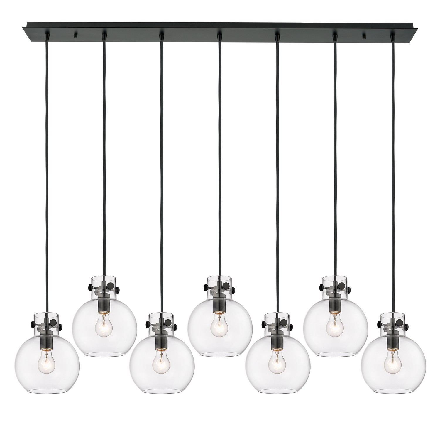 Seven Light Linear Pendant by Innovations - Downtown Urban Collection, Matte Black Finish - 127-410-1PS-BK-G410-8CL