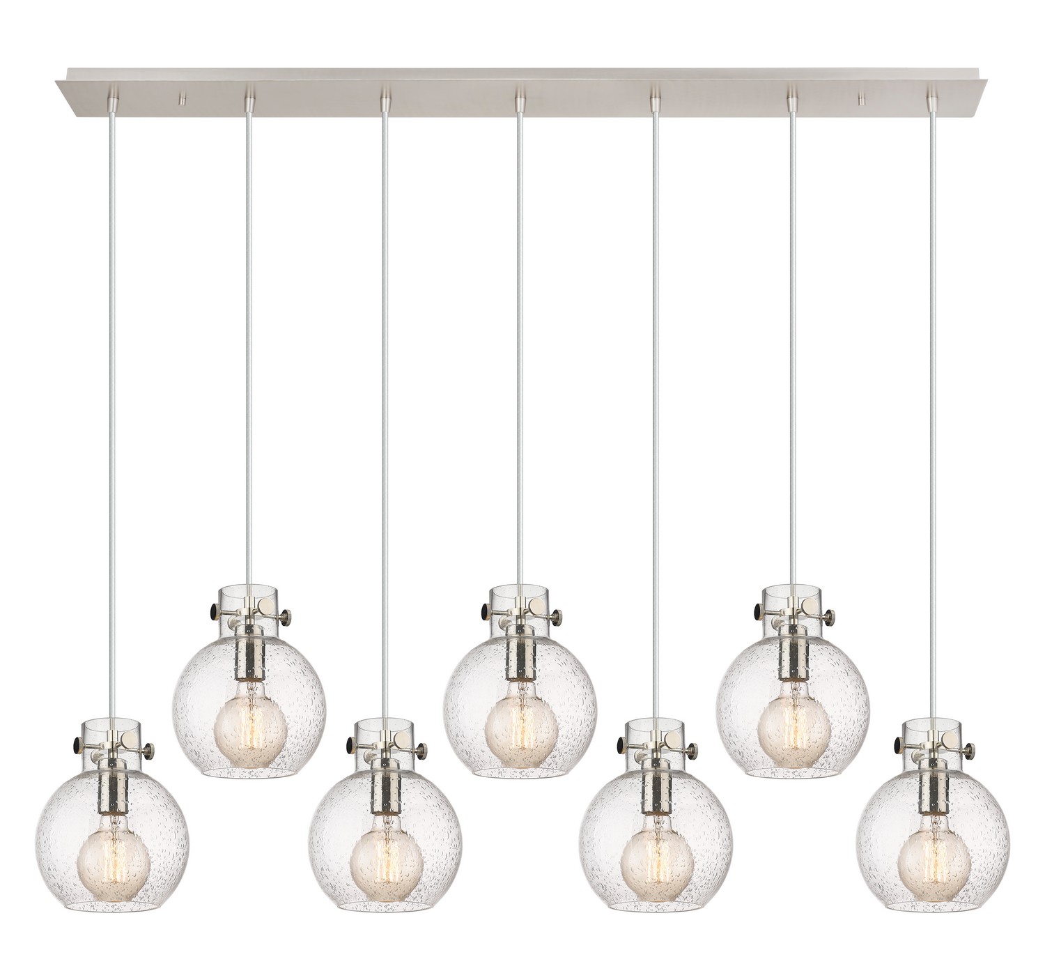 Seven Light Linear Pendant by Innovations - Newton Collection, Polished Nickel Finish - 127-410-1PS-PN-G410-8SDY