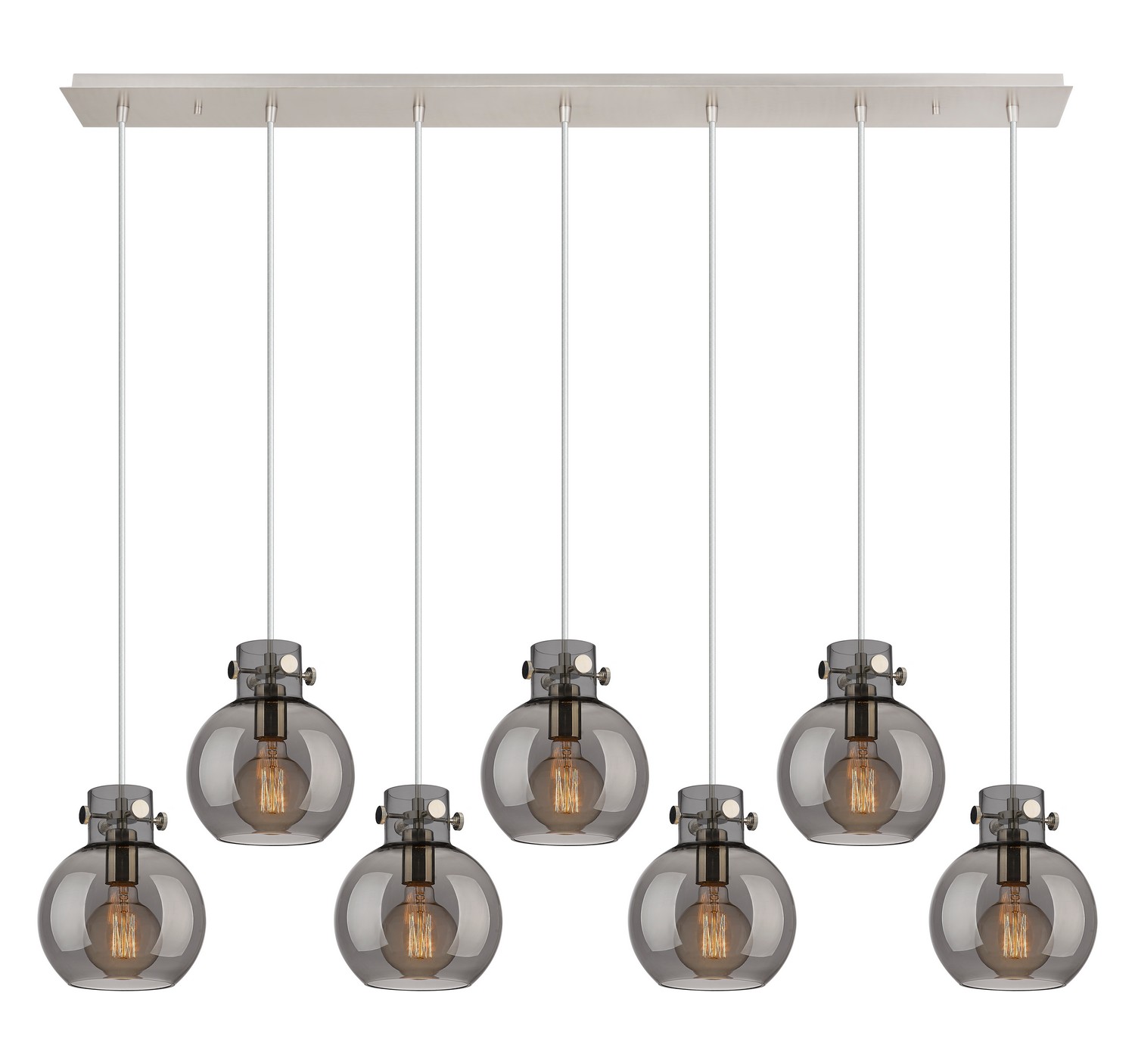 Seven Light Linear Pendant by Innovations - Newton Collection, Polished Nickel Finish - 127-410-1PS-PN-G410-8SM