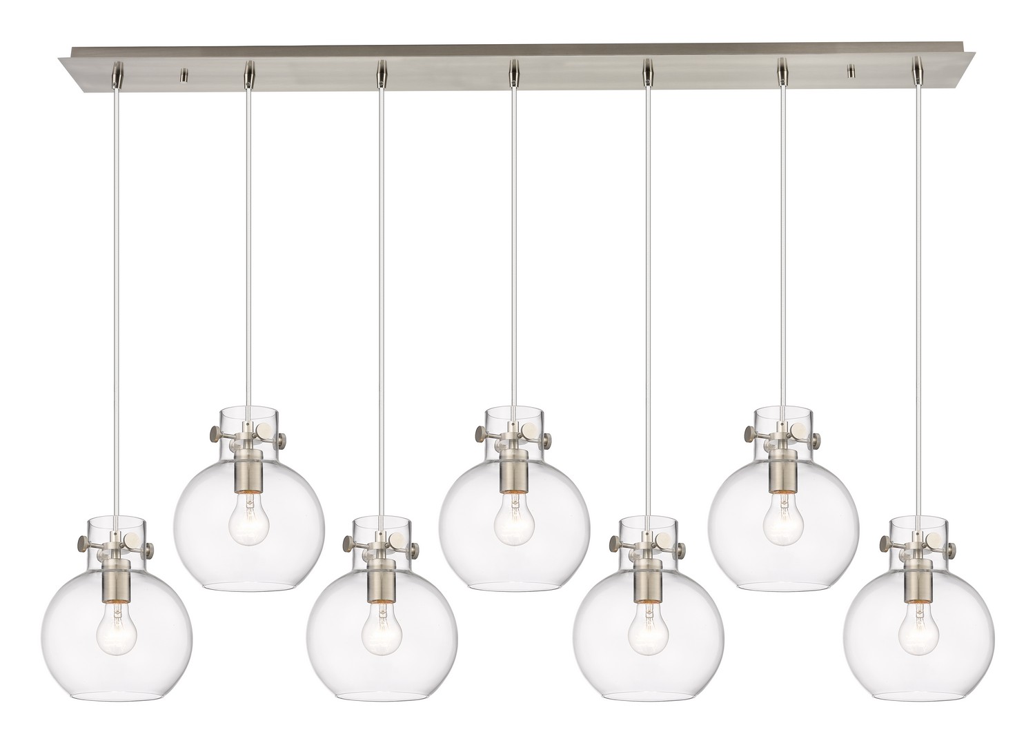 Seven Light Linear Pendant by Innovations - Downtown Urban Collection, Brushed Satin Nickel Finish - 127-410-1PS-SN-G410-8CL