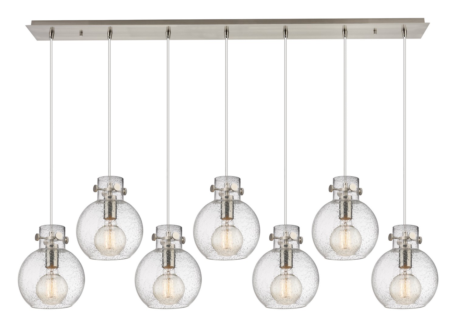 Seven Light Linear Pendant by Innovations - Newton Collection, Brushed Satin Nickel Finish - 127-410-1PS-SN-G410-8SDY