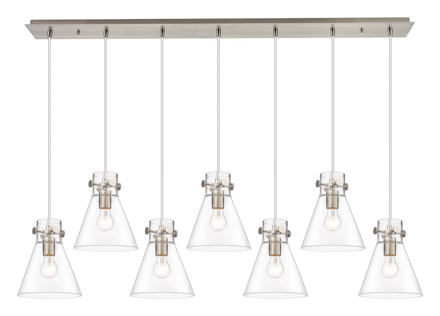 Seven Light Linear Pendant by Innovations - Downtown Urban Collection, Brushed Satin Nickel Finish - 127-410-1PS-SN-G411-8CL