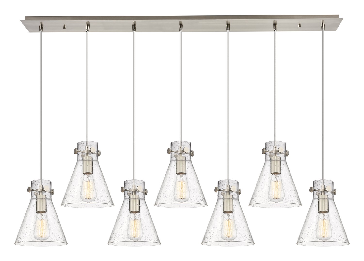 Seven Light Linear Pendant by Innovations - Downtown Urban Collection, Brushed Satin Nickel Finish - 127-410-1PS-SN-G411-8SDY