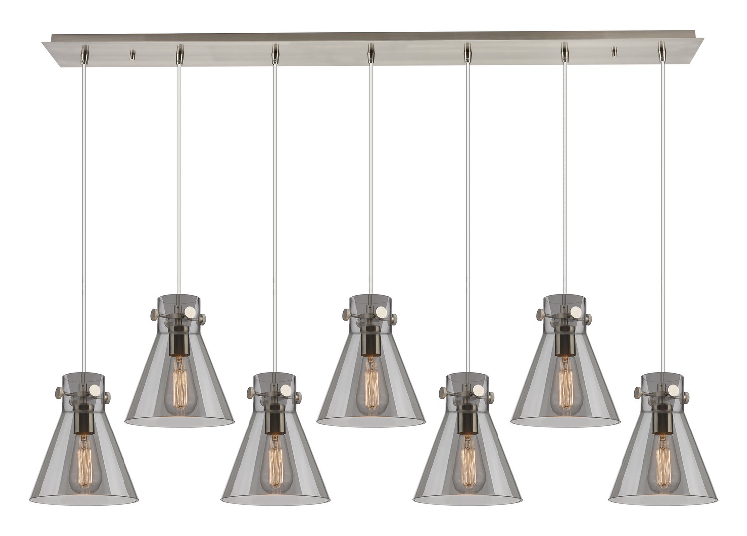 Seven Light Linear Pendant by Innovations - Downtown Urban Collection, Brushed Satin Nickel Finish - 127-410-1PS-SN-G411-8SM