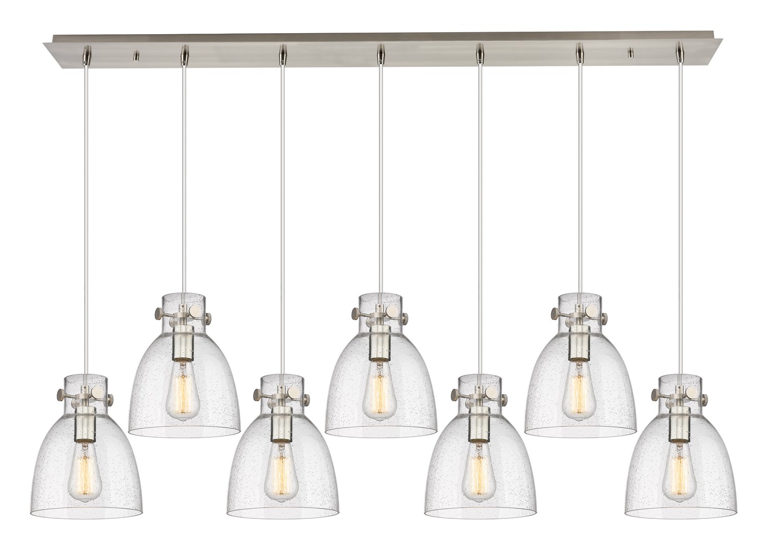 Seven Light Linear Pendant by Innovations - Downtown Urban Collection, Brushed Satin Nickel Finish - 127-410-1PS-SN-G412-8SDY
