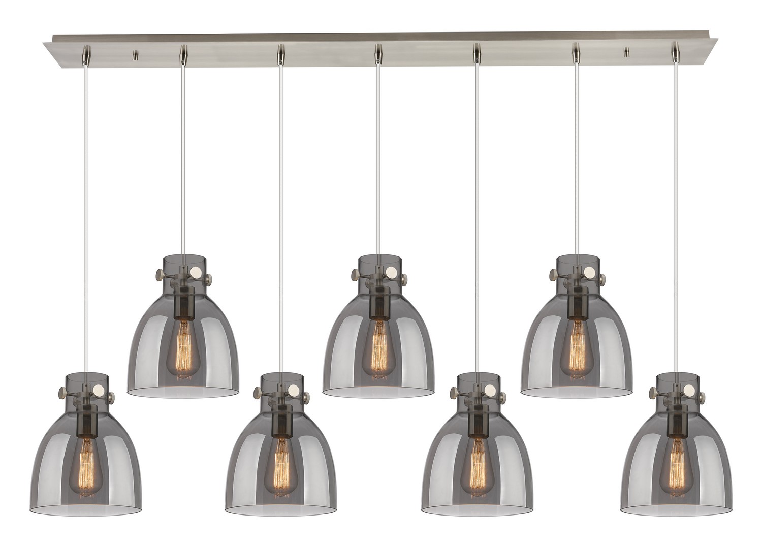 Seven Light Linear Pendant by Innovations - Downtown Urban Collection, Brushed Satin Nickel Finish - 127-410-1PS-SN-G412-8SM